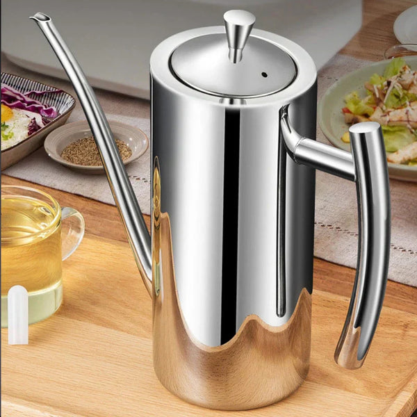 Premium Stainless Steel Oil Dispenser – Precision Pouring for Cooking Oils & Vinegar