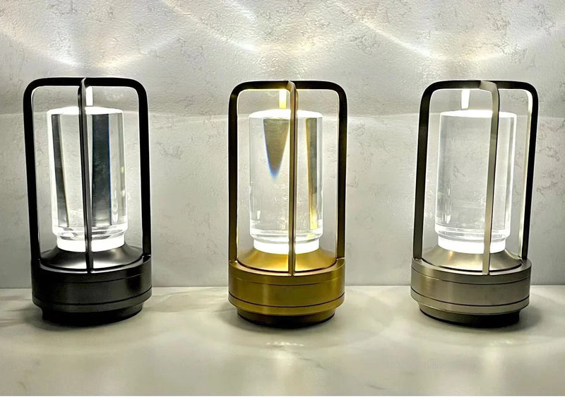 Elegant Portable LED Lantern with Wireless Charging Station – Modern Design for Indoors and Outdoors