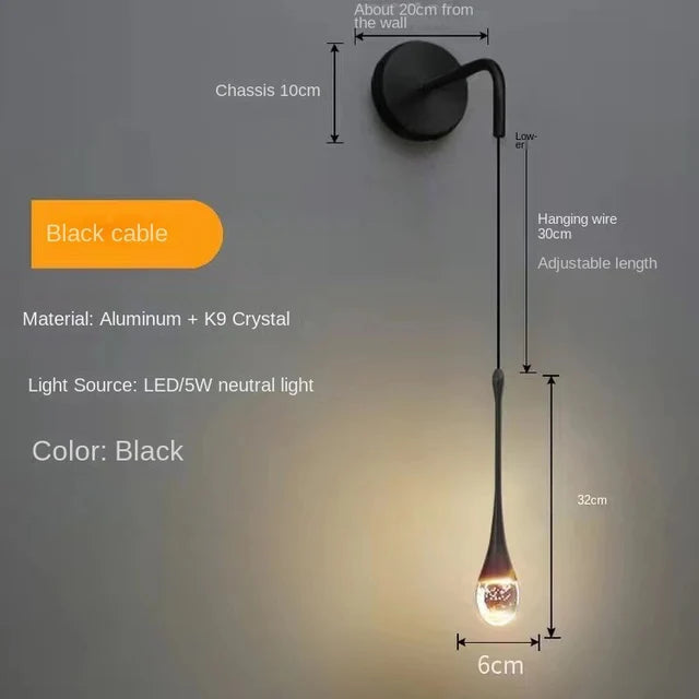 Elegant Teardrop Crystal Pendant Lights – Modern LED Lighting for Dining Rooms and Living Spaces