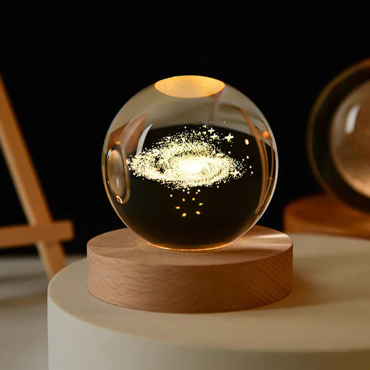 LED Crystal Ball Night Light – Unique Decorative Gift for Home and Office