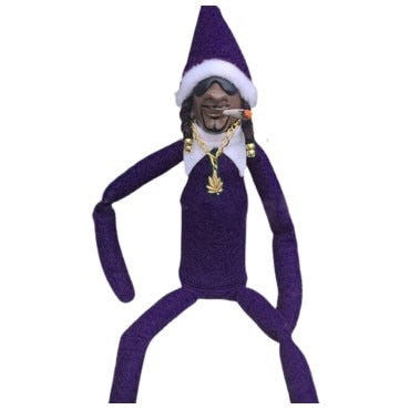 Snoop Elf Festive Decoration – Creative Latex & Felt Christmas Ornament, Fully Poseable Holiday Elf Toy