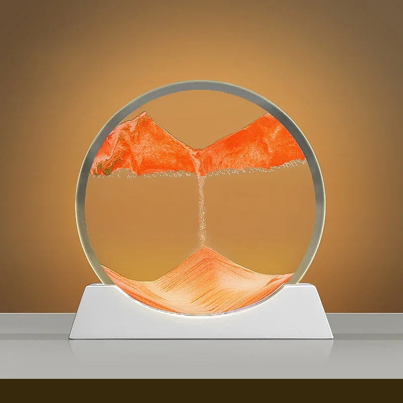 Moving Sand Art Lamp – Mesmerising Round Glass Display with Adjustable Sandscapes