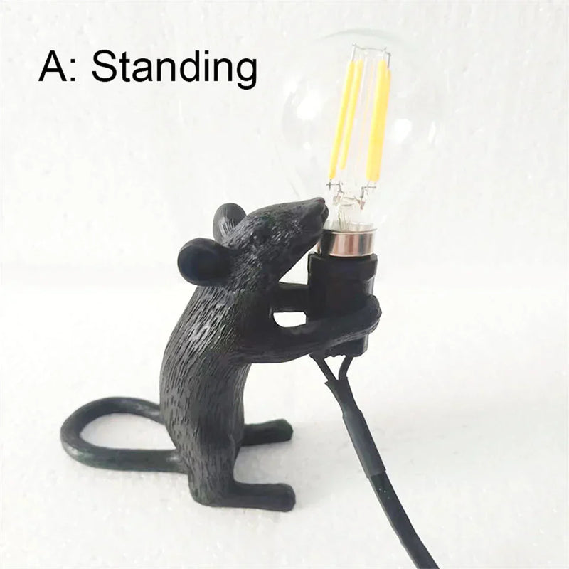 Modern Mouse-Shaped LED Table Lamps – Unique Resin Animal Night Lights for Home Décor