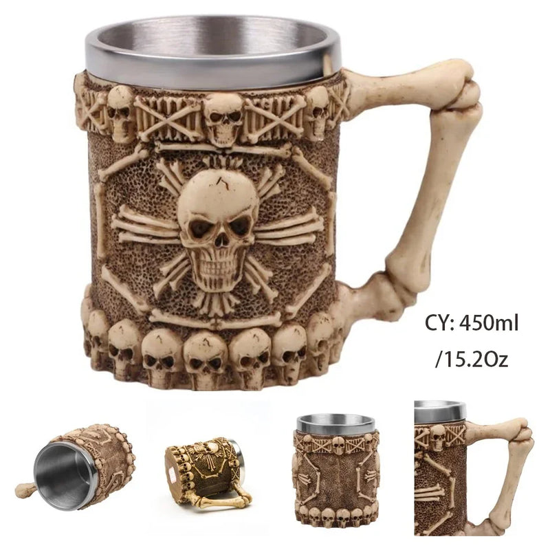 Medieval Dragon Stainless Steel Tankard – Unique Gothic Resin Mug for Coffee, Tea, or Beer