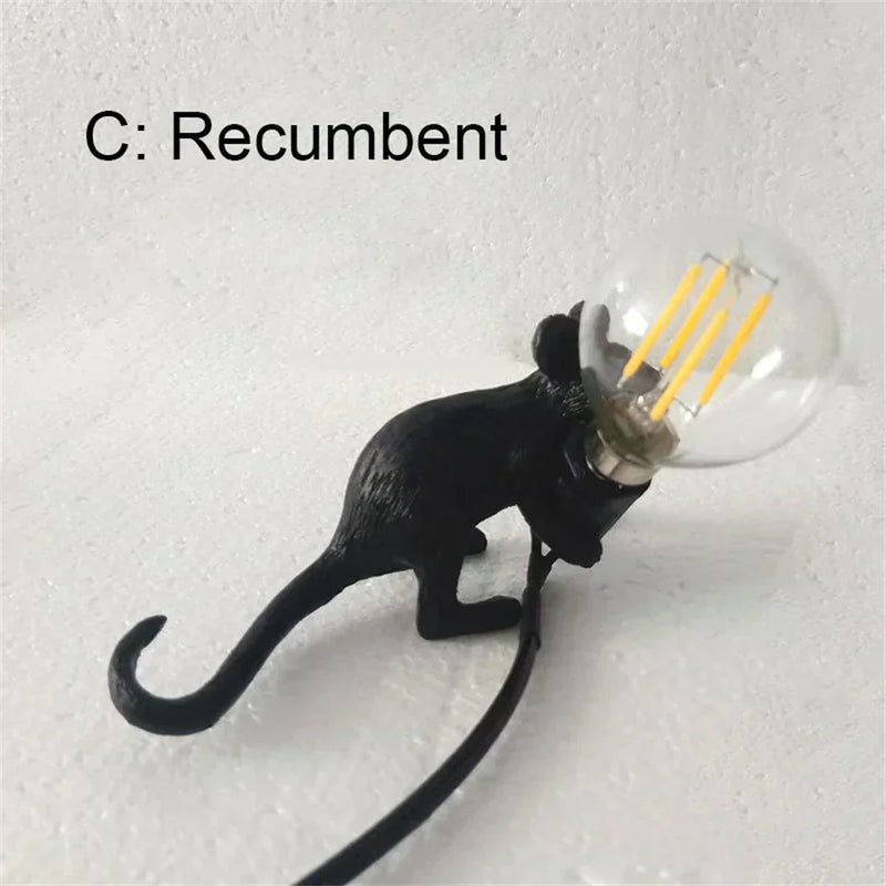 Modern Mouse-Shaped LED Table Lamps – Unique Resin Animal Night Lights for Home Décor