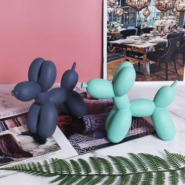 Nordic Resin Balloon Dog Sculpture – Stylish 21 cm Home Décor for Living Rooms and Gifts