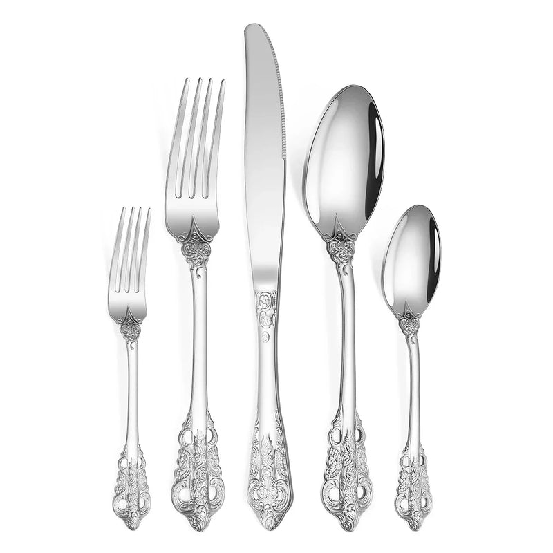 Elegant Gold-Plated Stainless Steel Cutlery Set – Luxury Tableware for Every Occasion