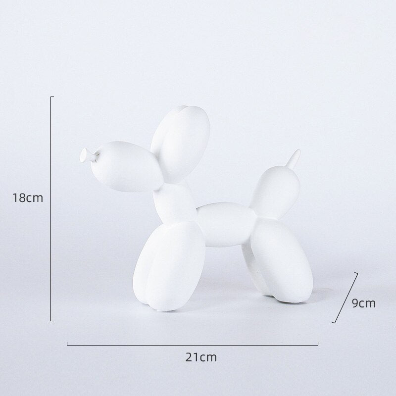 Nordic Resin Balloon Dog Sculpture – Stylish 21 cm Home Décor for Living Rooms and Gifts