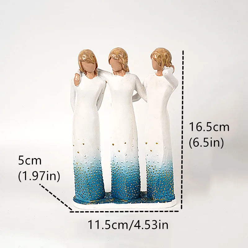 Resin Angel Sculpture – Decorative Figurines for the Home, Father with Child and Dog