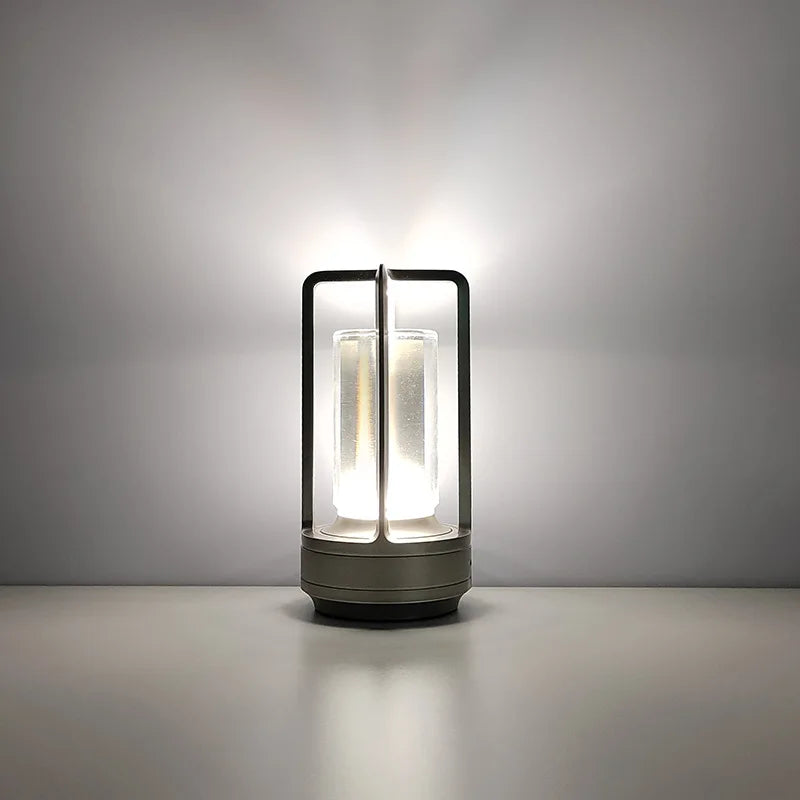 Elegant Portable LED Lantern with Wireless Charging Station – Modern Design for Indoors and Outdoors