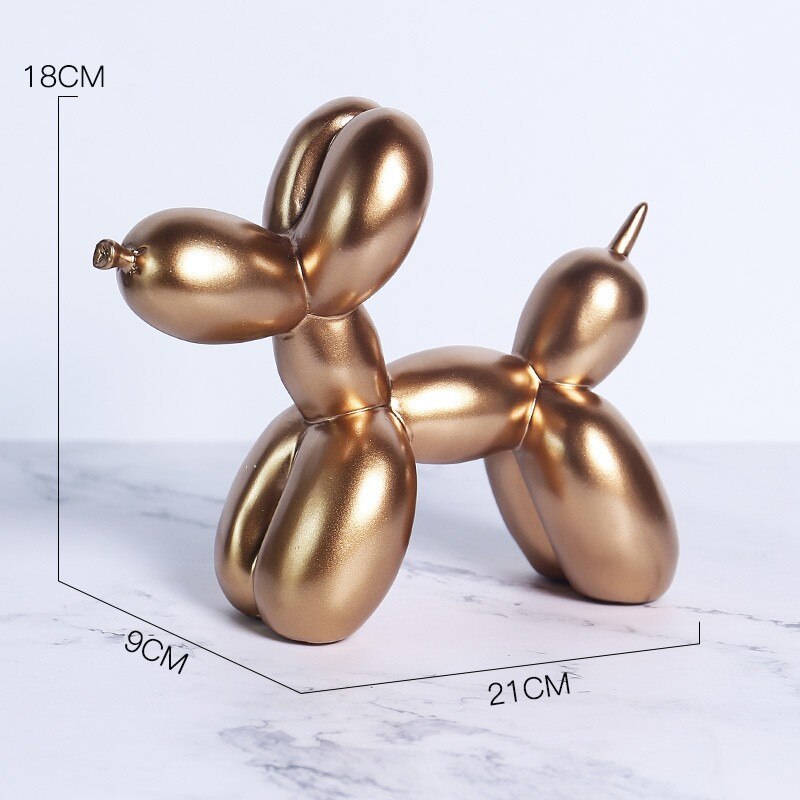 Nordic Resin Balloon Dog Sculpture – Stylish 21 cm Home Décor for Living Rooms and Gifts