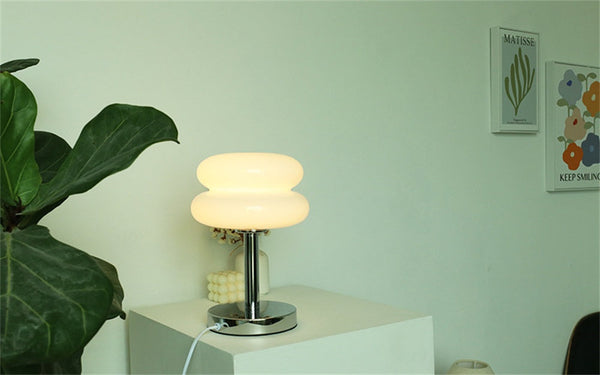 Modern Ripple Table Lamp – Nordic Glass and Metal Contemporary Design