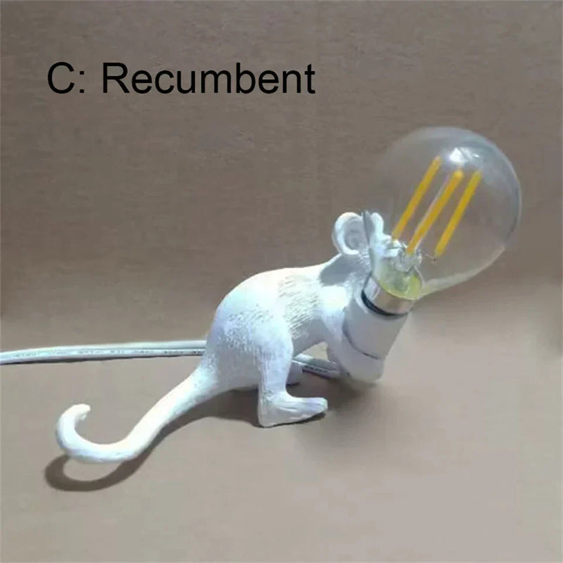 Modern Mouse-Shaped LED Table Lamps – Unique Resin Animal Night Lights for Home Décor