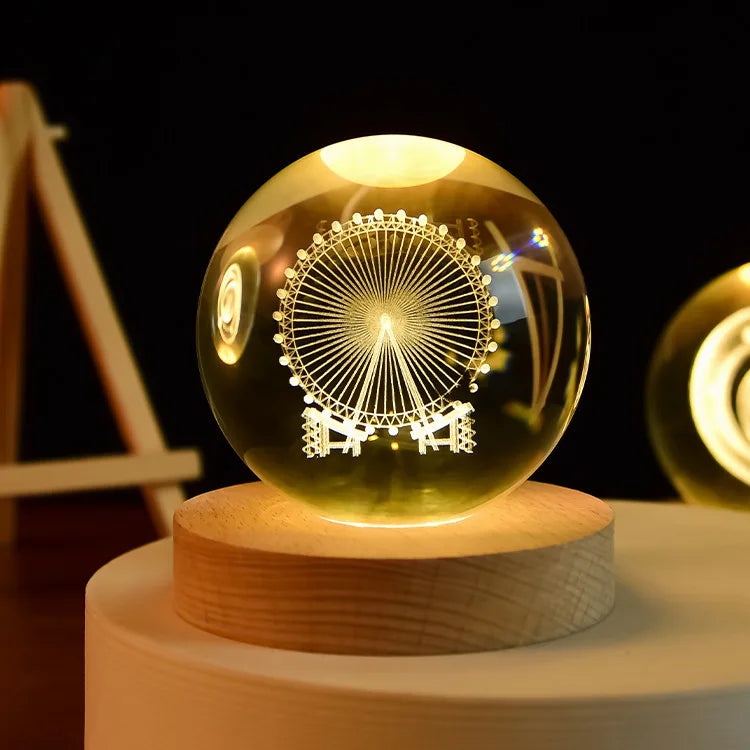 LED Crystal Ball Night Light – Unique Decorative Gift for Home and Office