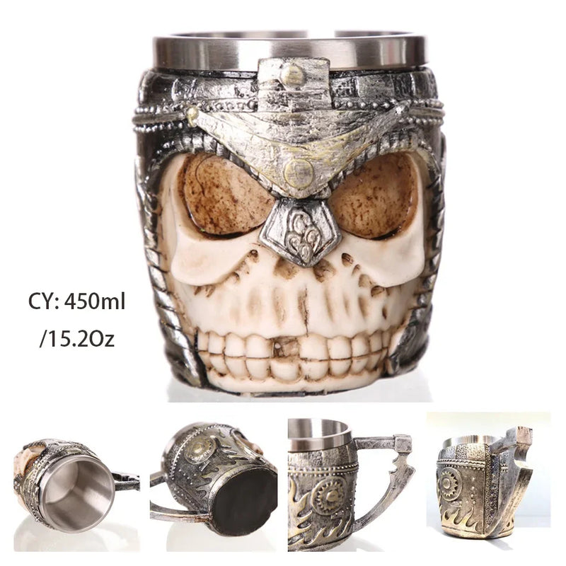 Medieval Dragon Stainless Steel Tankard – Unique Gothic Resin Mug for Coffee, Tea, or Beer