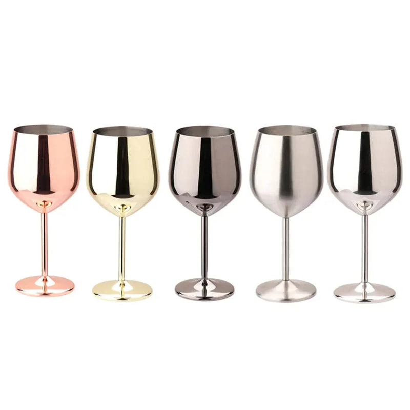 Luxurious Stainless Steel Wine Goblets – Modern & Unbreakable Design