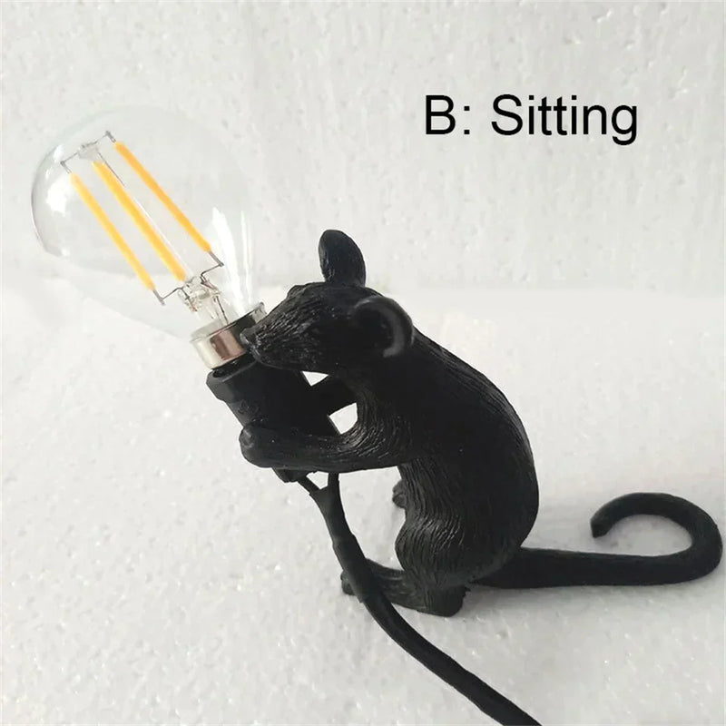 Modern Mouse-Shaped LED Table Lamps – Unique Resin Animal Night Lights for Home Décor