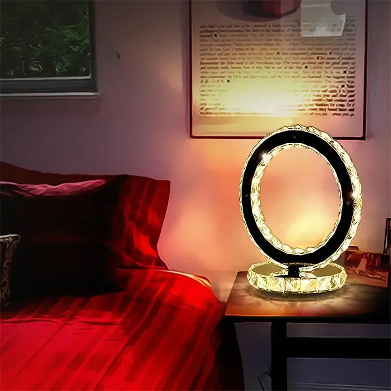 Modern Crystal Table Lamp – Elegant Design for Living Rooms and Bedrooms