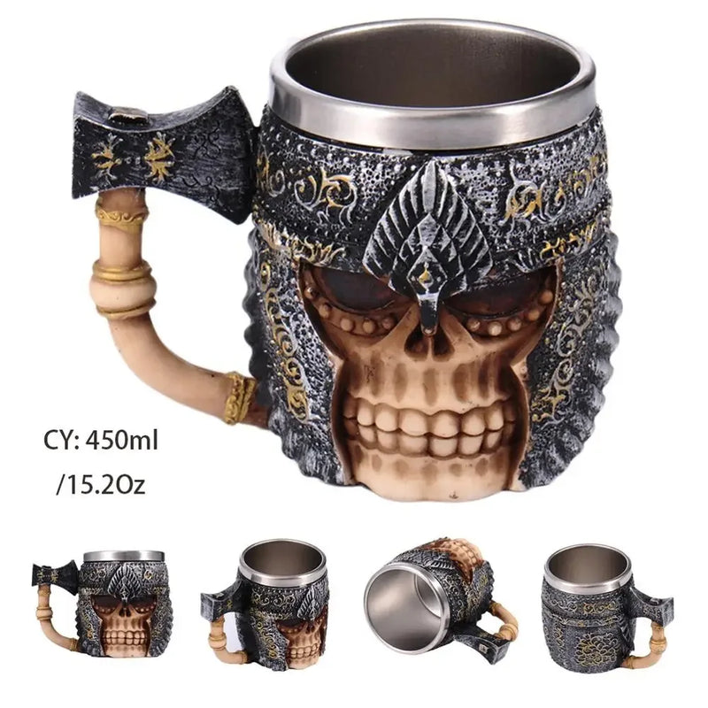 Medieval Dragon Stainless Steel Tankard – Unique Gothic Resin Mug for Coffee, Tea, or Beer