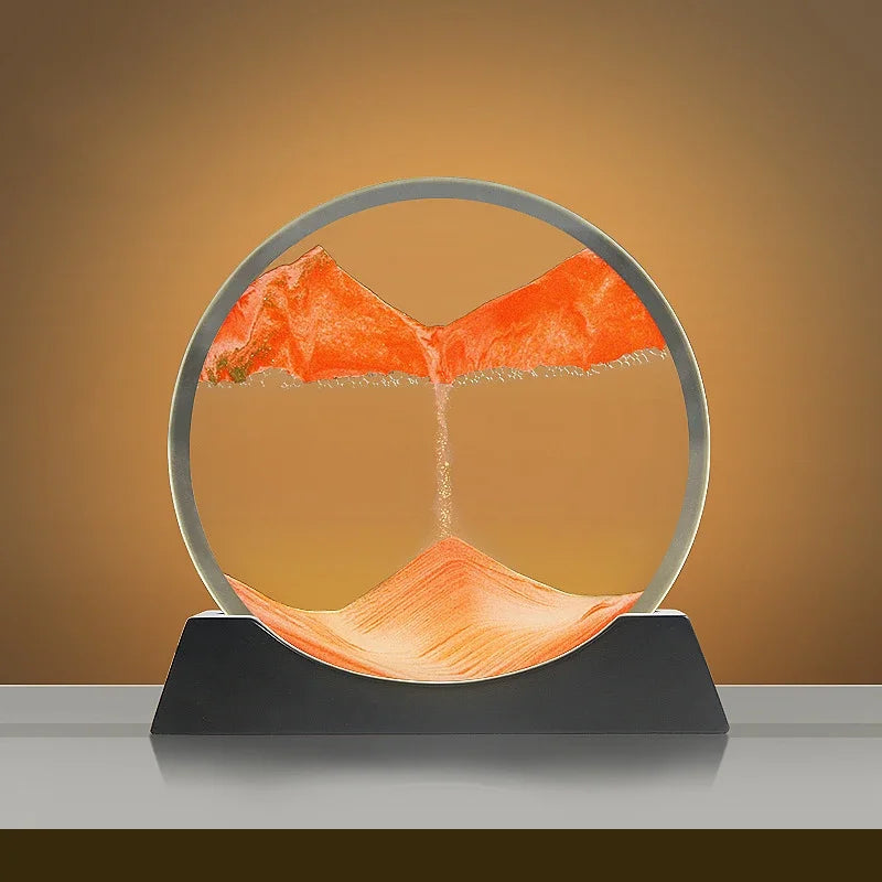 Moving Sand Art Lamp – Mesmerising Round Glass Display with Adjustable Sandscapes