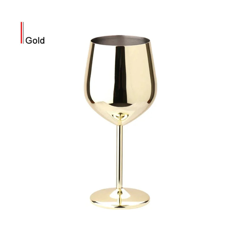 Luxurious Stainless Steel Wine Goblets – Modern & Unbreakable Design