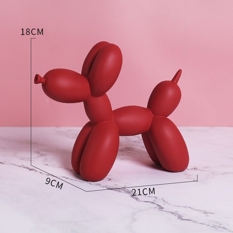 Nordic Resin Balloon Dog Sculpture – Stylish 21 cm Home Décor for Living Rooms and Gifts