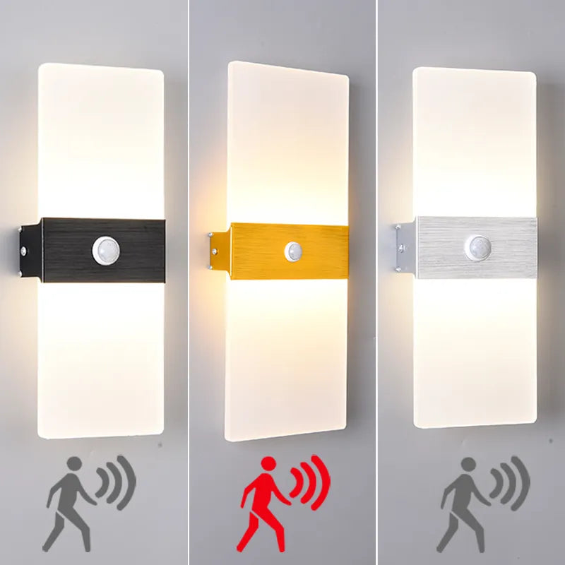 Modern Motion Sensor Wall Lamp – LED Aluminium Wall Light for Bedrooms, Kitchens, and Hallways