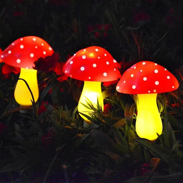 6-Head Solar Mushroom Lights – Waterproof LED Garden Path Lights for Outdoor Decoration, Easter, Halloween & Christmas