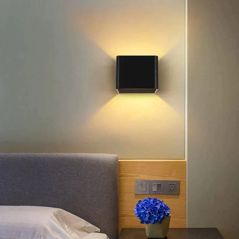 Modern Square LED Wall Light – Adjustable Up & Down Lighting for Indoor and Outdoor Spaces