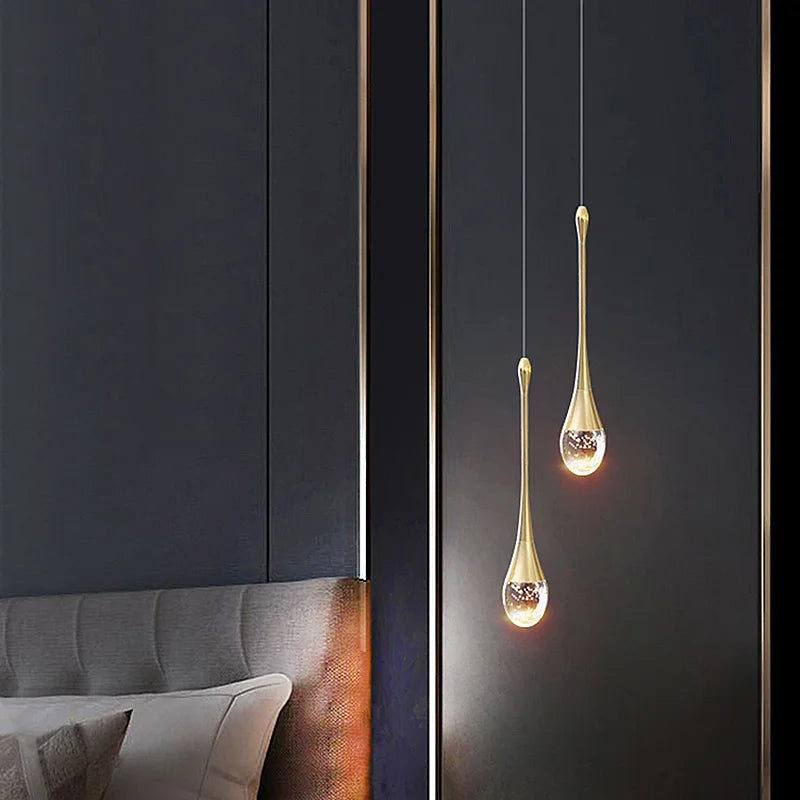 Elegant Teardrop Crystal Pendant Lights – Modern LED Lighting for Dining Rooms and Living Spaces