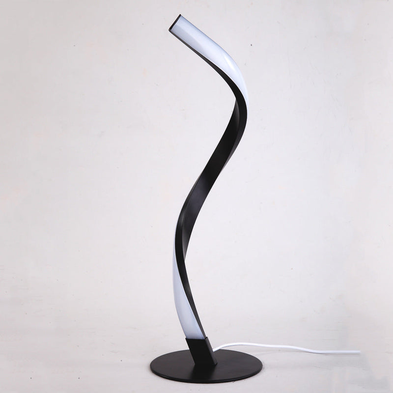 Modern Minimalist LED Spiral Table Lamp – Sleek Aluminium Design for Home and Office