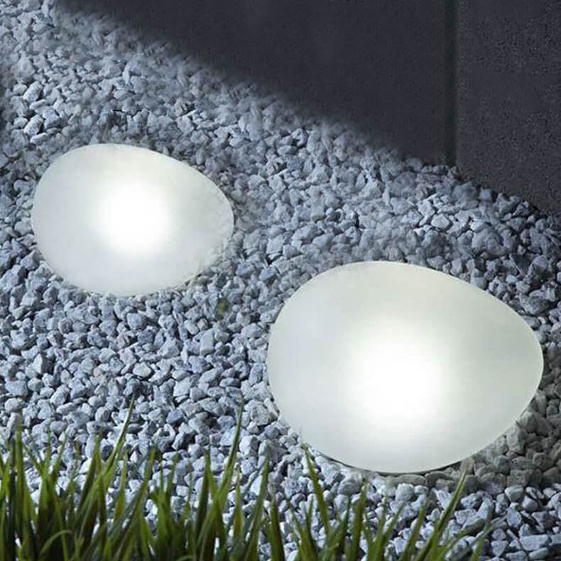 Solar-Powered Pebble LED Outdoor Landscape Light – Elegant ABS and Frosted Glass Design