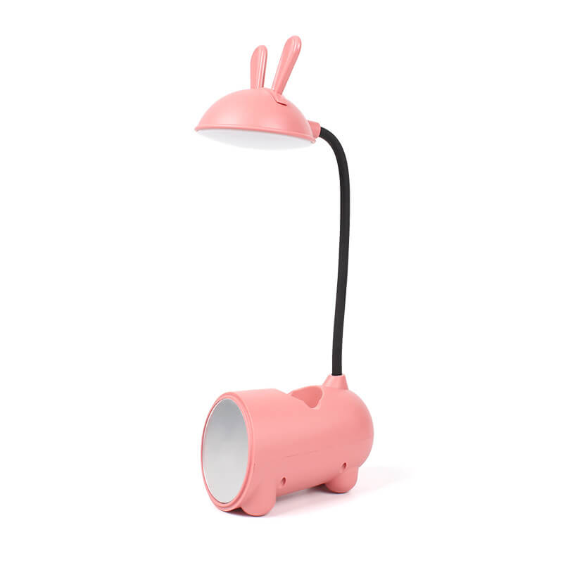 Cartoon Bunny LED Desk Lamp with USB Rechargeable Touch Control and Pen Holder