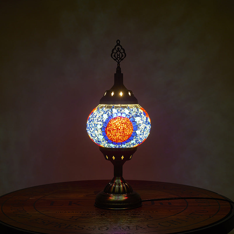 Traditional Tiffany-Style Table Lamp – Handcrafted Glass Light for Bedroom and Living Room