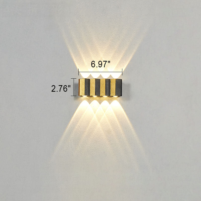 Modern Outdoor LED Wall Light – Gold Aluminium Waterproof Wall Lamp for Patios & Gardens