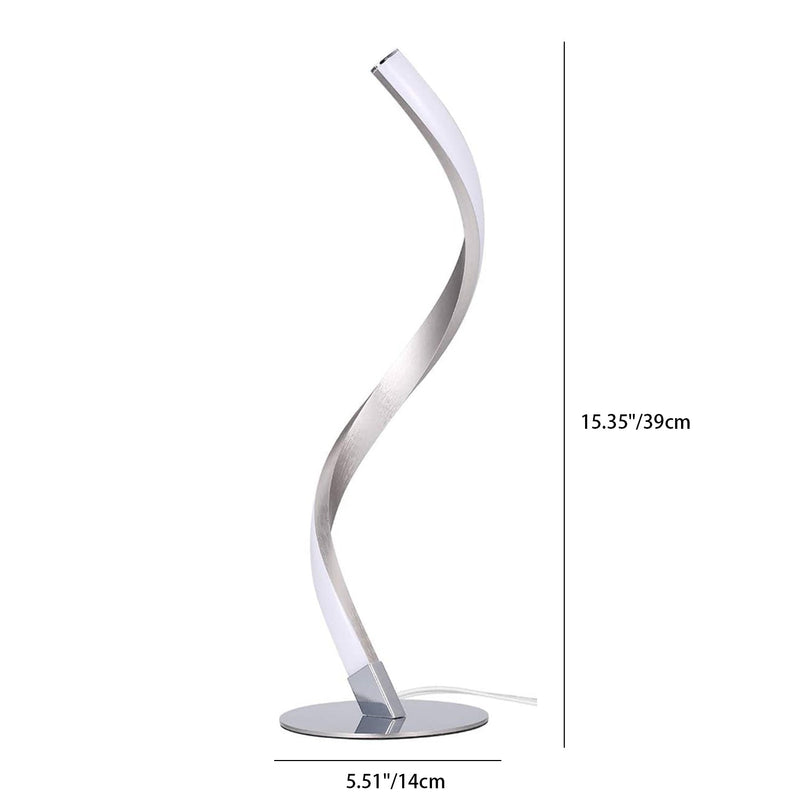 Modern Minimalist LED Spiral Table Lamp – Sleek Aluminium Design for Home and Office