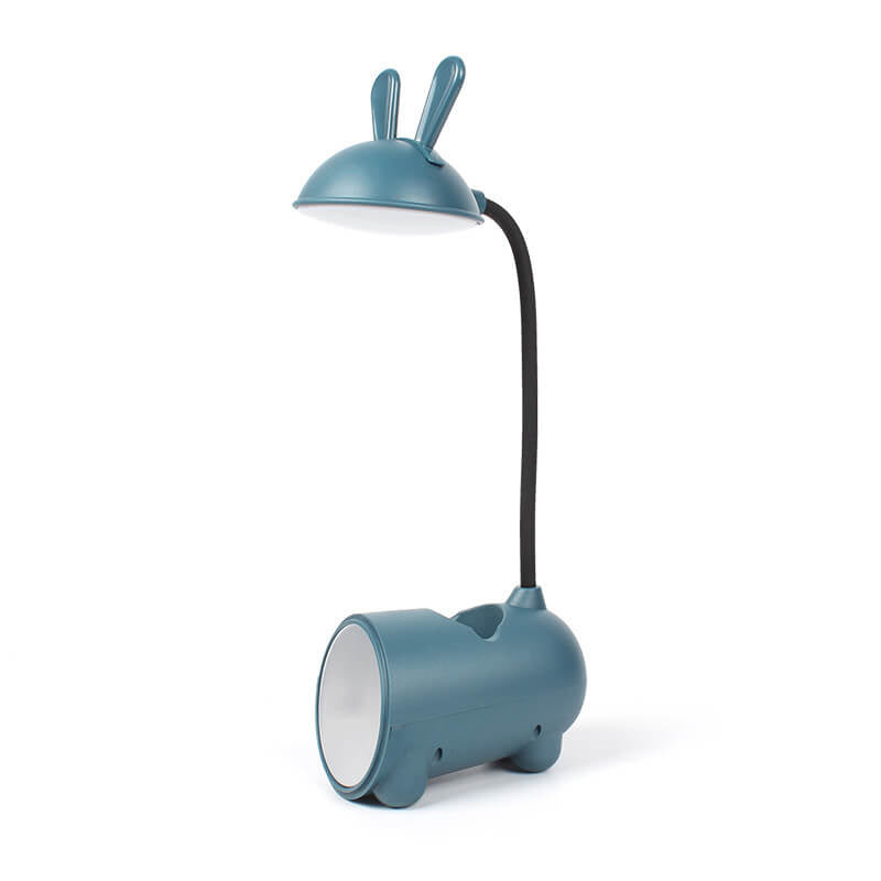 Cartoon Bunny LED Desk Lamp with USB Rechargeable Touch Control and Pen Holder