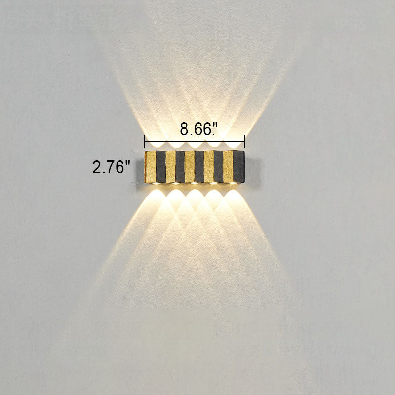 Modern Outdoor LED Wall Light – Gold Aluminium Waterproof Wall Lamp for Patios & Gardens