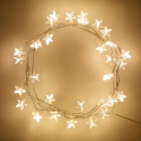 30 LED Star Fairy Lights - Warm White