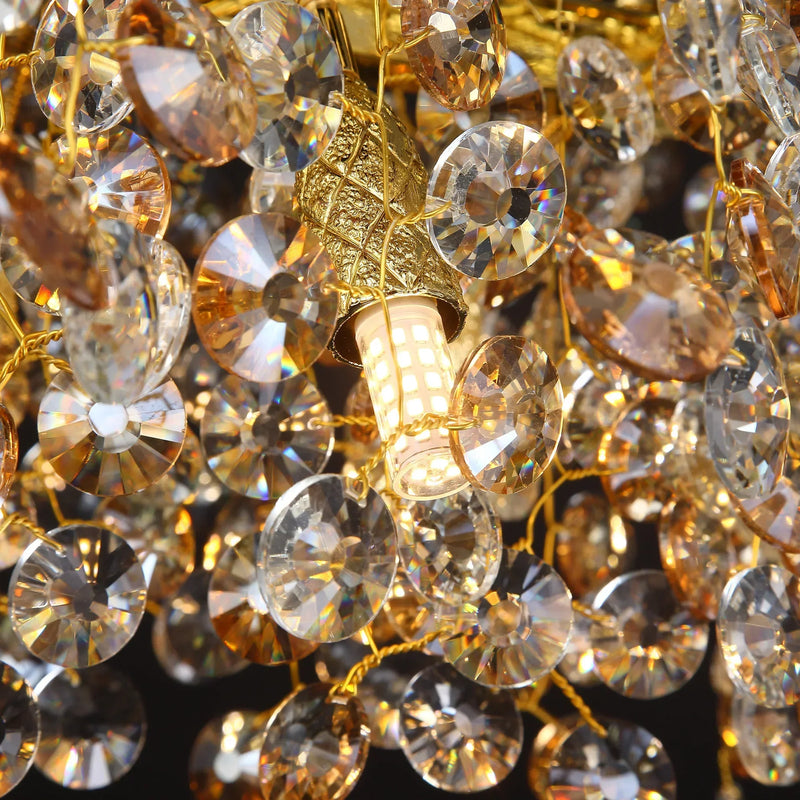 Luxurious Crystal Pendant Light – Gold Chandelier for Dining Rooms, Restaurants & Kitchens in Modern Design