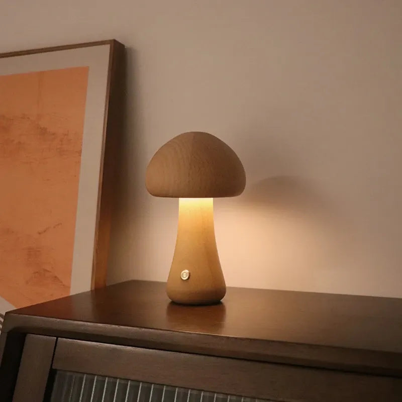 Charming Mushroom Table Lamp – Touch-Control LED Night Light with Adjustable Brightness