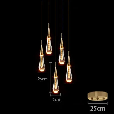 Elegant Teardrop Crystal Pendant Lights – Modern LED Lighting for Dining Rooms and Living Spaces