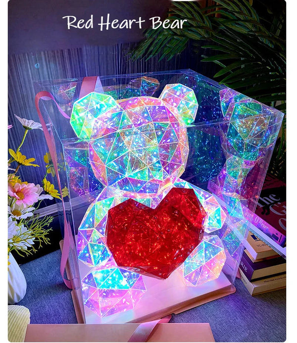 30cm Crystal Teddy Bear Lamp – Romantic LED Gift for Birthdays, Valentine's Day & Bedroom Decor