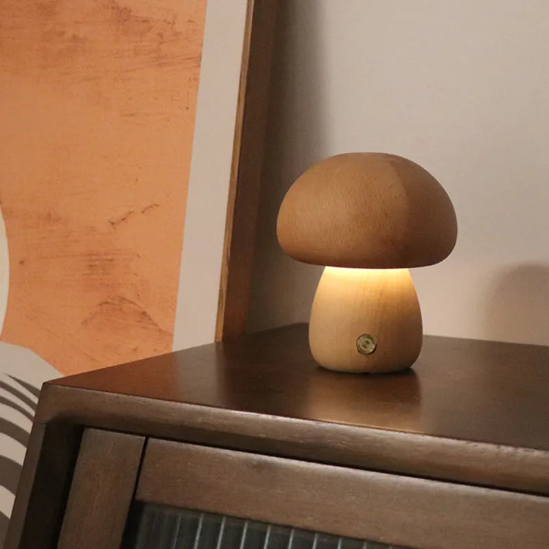 Charming Mushroom Table Lamp – Touch-Control LED Night Light with Adjustable Brightness