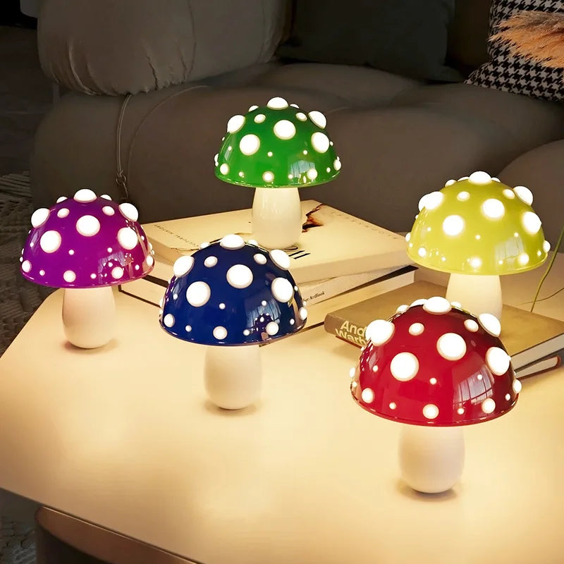 USB-Rechargeable LED Mushroom Lamp – Cosy Night Light for Bedrooms