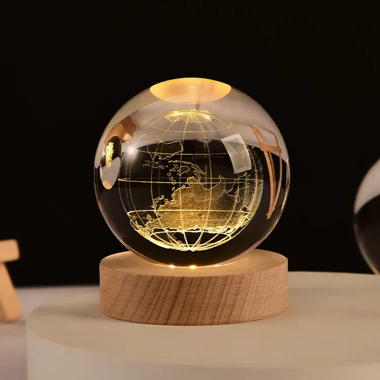 LED Crystal Ball Night Light – Unique Decorative Gift for Home and Office