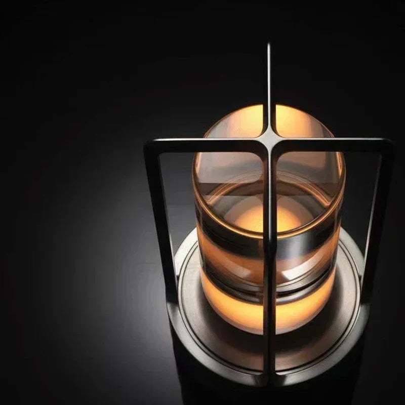 Elegant Portable LED Lantern with Wireless Charging Station – Modern Design for Indoors and Outdoors