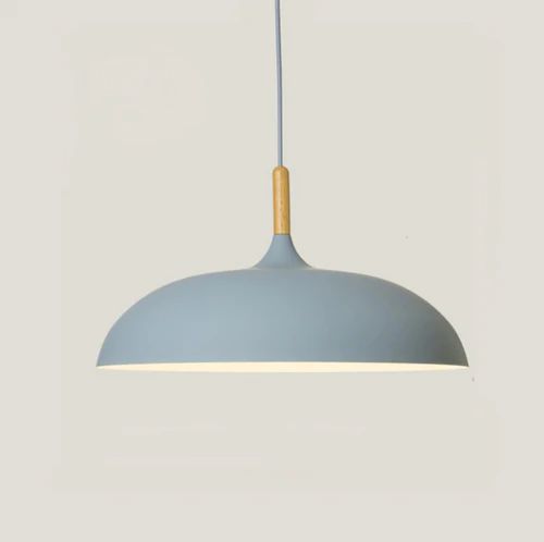 Elegant Pastel Metal & Wood Pendant Lights