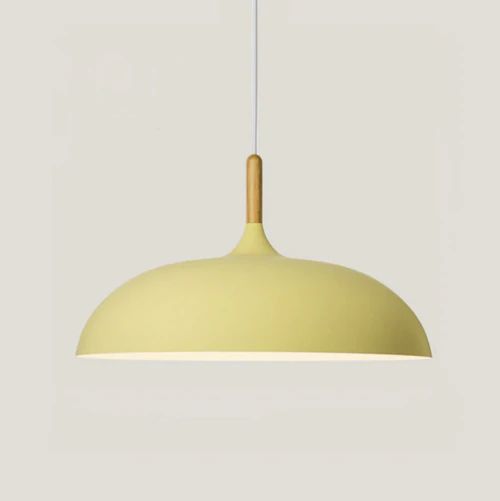 Elegant Pastel Metal & Wood Pendant Lights