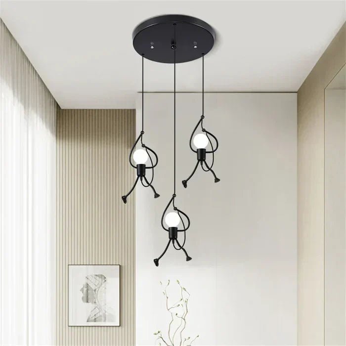 Retro Iron Man Pendant Lights – Industrial Chic Ceiling Lighting for Modern Spaces